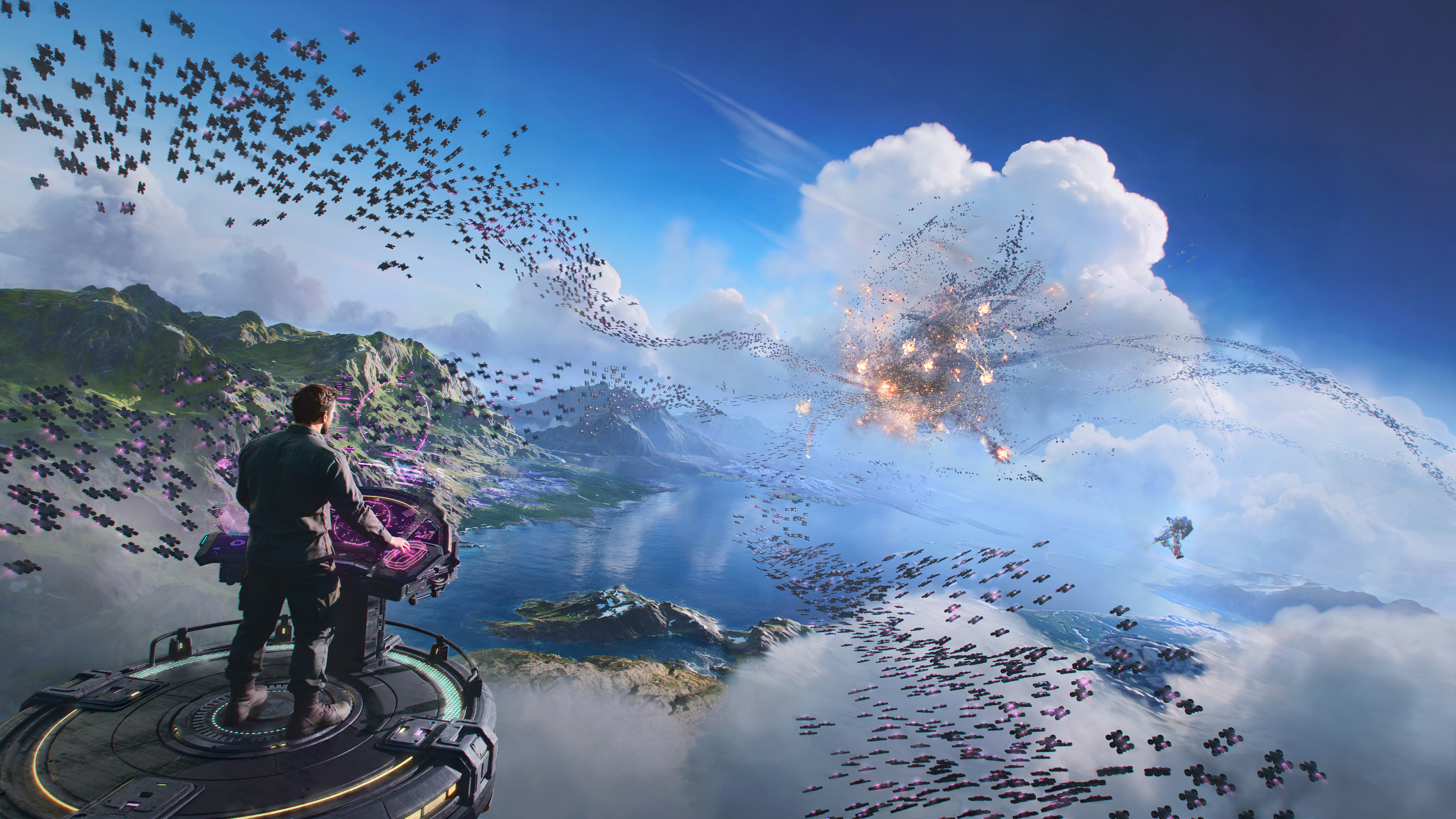 Ender's Game-inspired autonomous drone fleet visualization